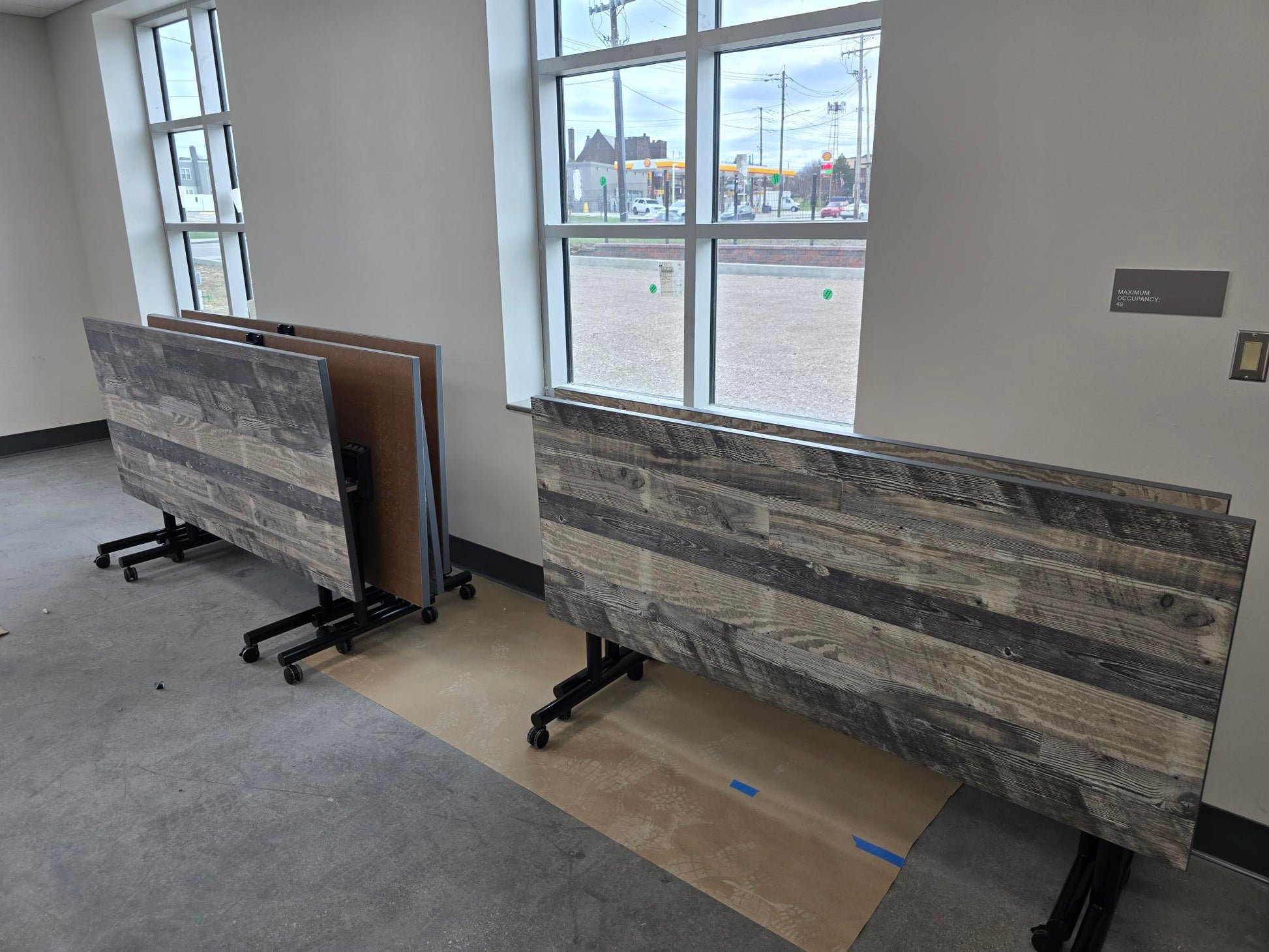 Custom training room tables with nesting design by gen2 American-made
