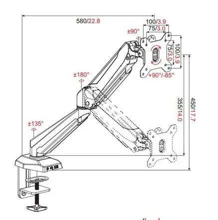 Vio - 1 single unit articulating monitor arm - Smart Style Office Furniture - Beniia - 